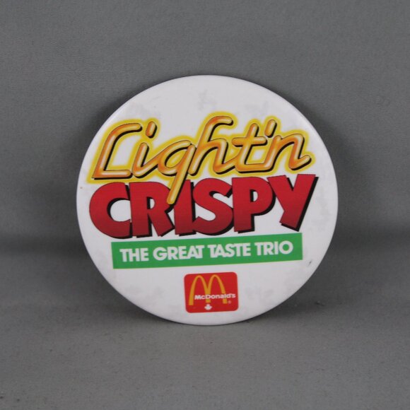 Vintage McDonalds Pin - LightN Cripsy the Great Taste Trio - Celluloid Pin - Picture 3 of 3